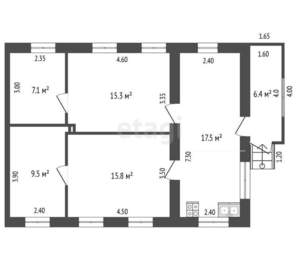 Дом 65м², 1-этажный, участок 6 сот.