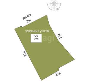 Дом 65м², 1-этажный, участок 6 сот.