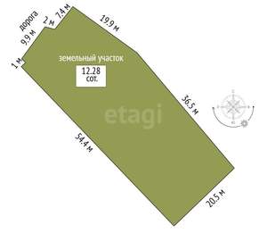 Дом 58м², 1-этажный, участок 12 сот.