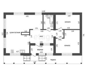 Дом 99м², 1-этажный, участок 6 сот.  