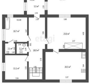 Дом 274м&sup2;, 3-этажный, участок 6 сот.  