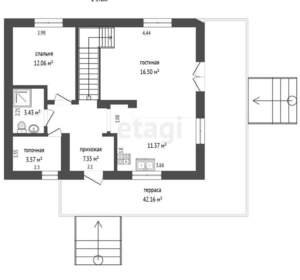 Дом 130м², 2-этажный, участок 14 сот.  
