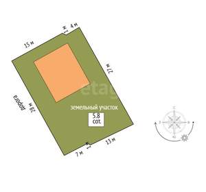 Дом 99м², 1-этажный, участок 6 сот.  