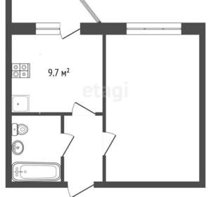 1-к квартира, вторичка, 37м2, 8/17 этаж