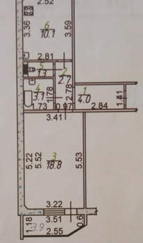 1-к квартира, вторичка, 40м2, 3/9 этаж