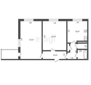2-к квартира, вторичка, 55м2, 7/9 этаж