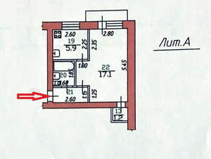 1-к квартира, вторичка, 30м2, 5/5 этаж
