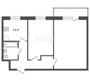 2-к квартира, вторичка, 43м2, 4/5 этаж