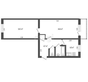 2-к квартира, вторичка, 45м2, 5/9 этаж