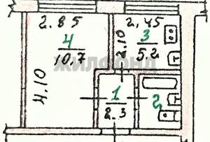 1-к квартира, вторичка, 21м2, 1/5 этаж