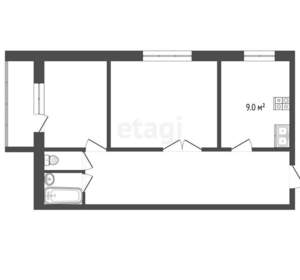 2-к квартира, вторичка, 53м2, 7/9 этаж