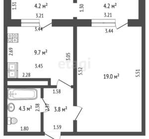 1-к квартира, вторичка, 37м2, 1/16 этаж