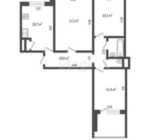 3-к квартира, вторичка, 64м2, 3/9 этаж