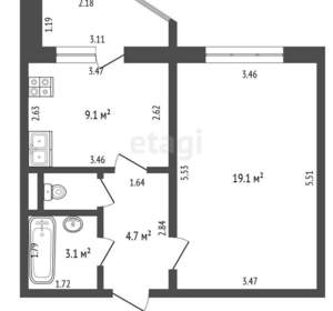 1-к квартира, вторичка, 37м2, 7/9 этаж