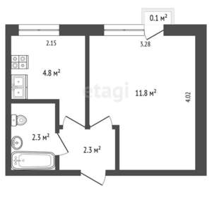 1-к квартира, вторичка, 21м2, 3/4 этаж