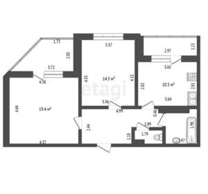 2-к квартира, вторичка, 60м2, 9/17 этаж