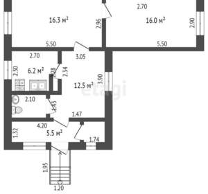2-к квартира, вторичка, 62м2, 1/1 этаж