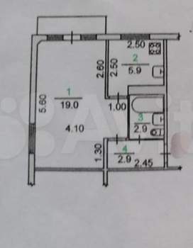 1-к квартира, вторичка, 31м2, 4/5 этаж