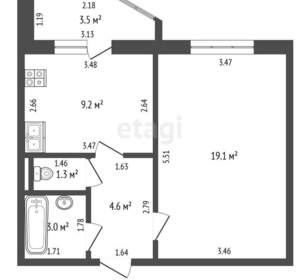 1-к квартира, вторичка, 37м2, 3/9 этаж