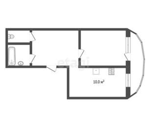 2-к квартира, вторичка, 54м2, 9/10 этаж