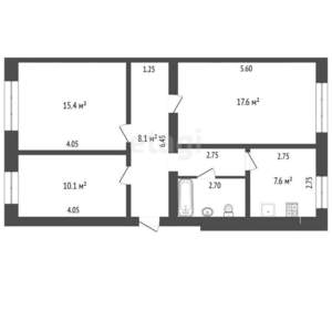 3-к квартира, вторичка, 66м2, 2/5 этаж