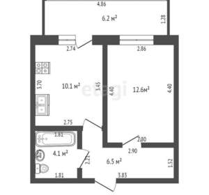 1-к квартира, вторичка, 33м2, 12/16 этаж