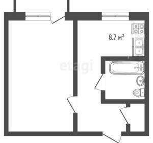 1-к квартира, вторичка, 34м2, 5/9 этаж