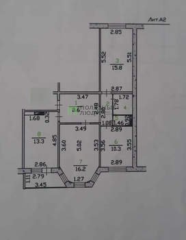 3-к квартира, вторичка, 72м2, 5/9 этаж