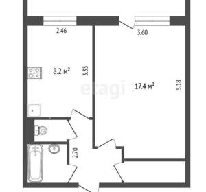 1-к квартира, вторичка, 35м2, 1/5 этаж