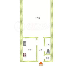1-к квартира, вторичка, 27м2, 4/4 этаж