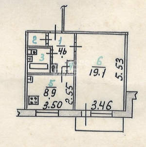 1-к квартира, вторичка, 38м2, 4/9 этаж