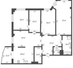 4-к квартира, вторичка, 176м2, 8/14 этаж