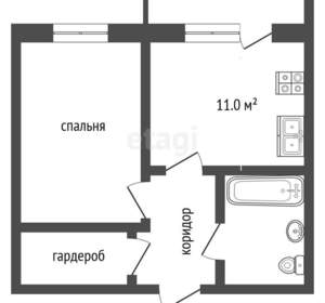 1-к квартира, вторичка, 35м2, 2/5 этаж