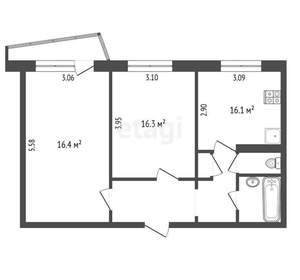 2-к квартира, вторичка, 50м2, 3/9 этаж