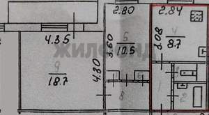 2-к квартира, вторичка, 49м2, 5/5 этаж