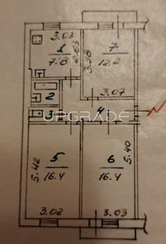 3-к квартира, вторичка, 64м2, 6/6 этаж
