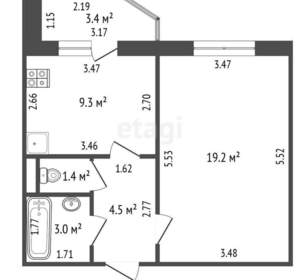 1-к квартира, вторичка, 37м2, 1/9 этаж