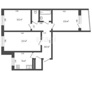 3-к квартира, вторичка, 66м2, 5/9 этаж