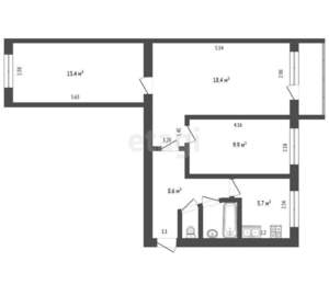 3-к квартира, вторичка, 57м2, 3/5 этаж