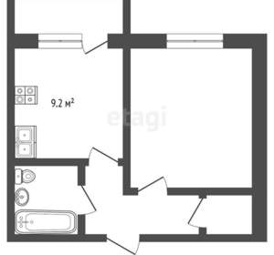1-к квартира, вторичка, 43м2, 7/9 этаж
