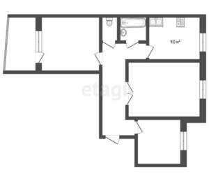 3-к квартира, вторичка, 66м2, 7/9 этаж