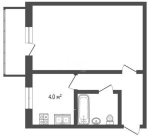 1-к квартира, вторичка, 31м2, 3/5 этаж