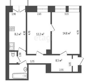 2-к квартира, вторичка, 49м2, 5/5 этаж