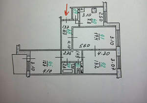 3-к квартира, вторичка, 67м2, 6/9 этаж