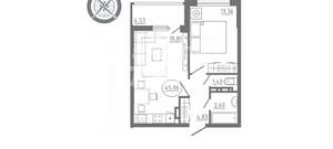 1-к квартира, вторичка, 48м2, 4/19 этаж