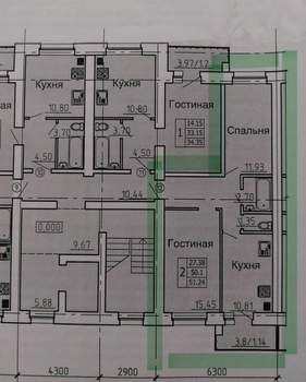 2-к квартира, вторичка, 52м2, 3/9 этаж