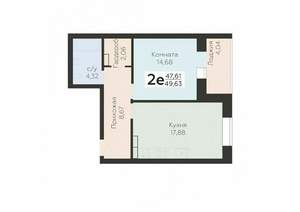 2-к квартира, вторичка, 50м2, 13/17 этаж