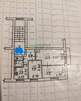 3-к квартира, вторичка, 50м2, 2/5 этаж