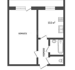 1-к квартира, вторичка, 37м2, 7/12 этаж