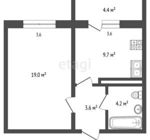 1-к квартира, вторичка, 37м2, 5/17 этаж